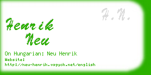 henrik neu business card